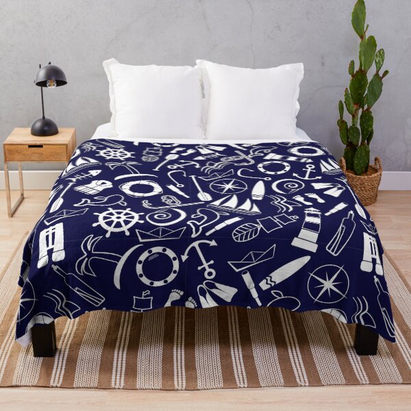 Item preview, Cute Blue and White Nautical Pattern designed and sold by Mexikawaii.