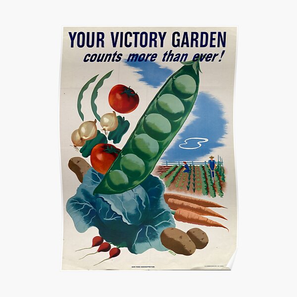 "Your Victory Garden Counts More Than Ever!" Poster for Sale by MarieDebs Redbubble