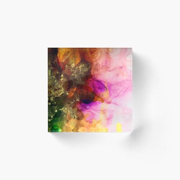 Isolation Series: Fuchsia on Fire Acrylic Block
