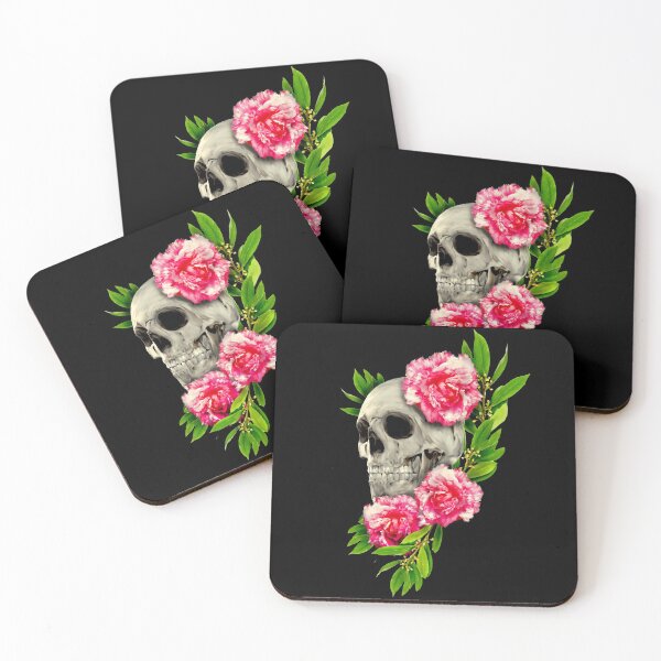 Item preview,  Skull and flowers Mexican art background black designed and sold by Pintarrajearte.