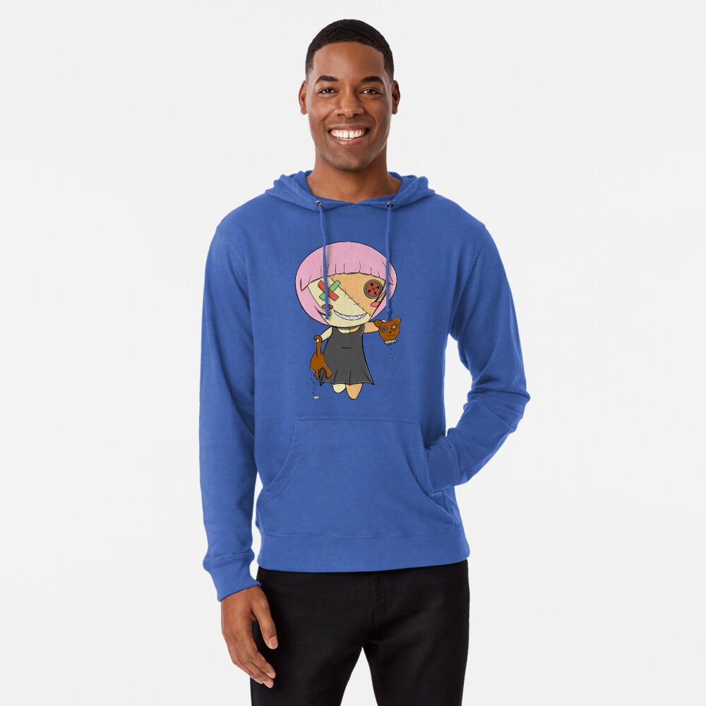 Stitched Button Eyed Girl with Teddy Bear Pullover Hoodie for Sale by Mad  Nerd