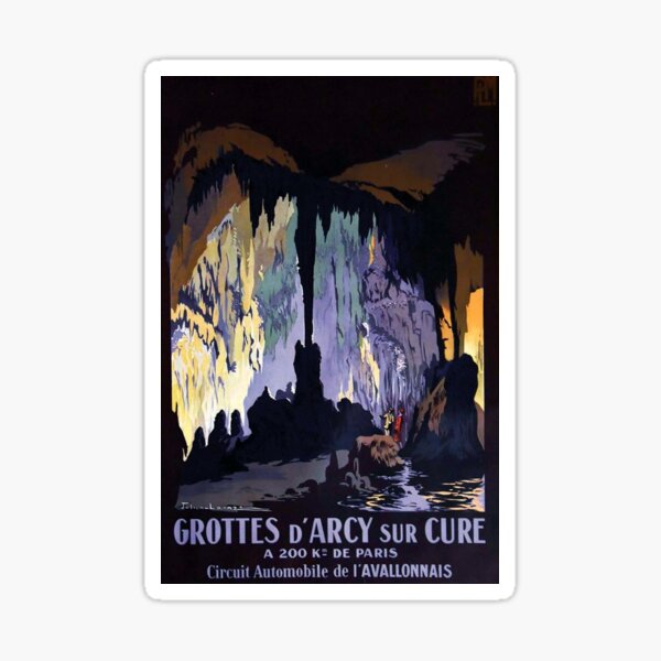 Artikel-Vorschau von Grottes de Arcy vintage travel poster, designt und verkauft von stickart-marek.
