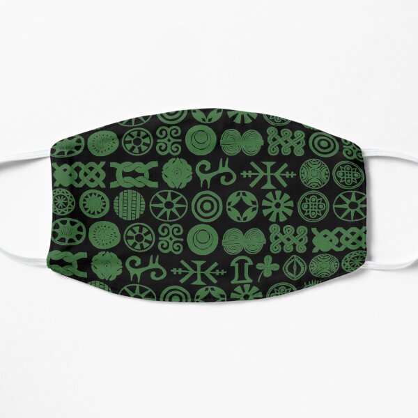 Face Mask African Ornaments Black & Green Mask