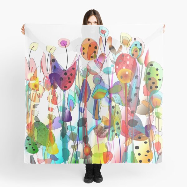 Summer Garden Flowers Scarf