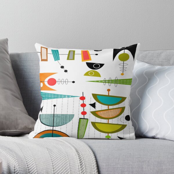 Mid Century Modern Black and White ZipperDee 18 Square Throw Pillow – Mid  Century Style Shop