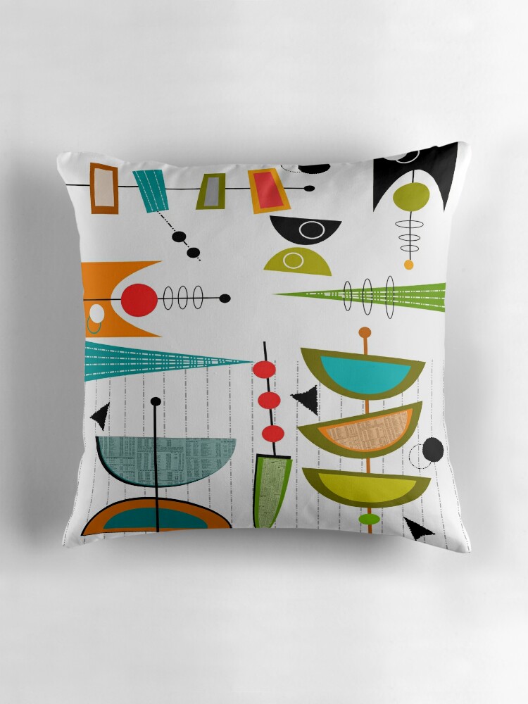 mid century modern throw pillows