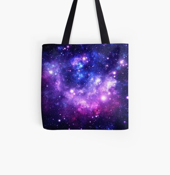 Purple Blue Galaxy Nebula All Over Print Tote Bag