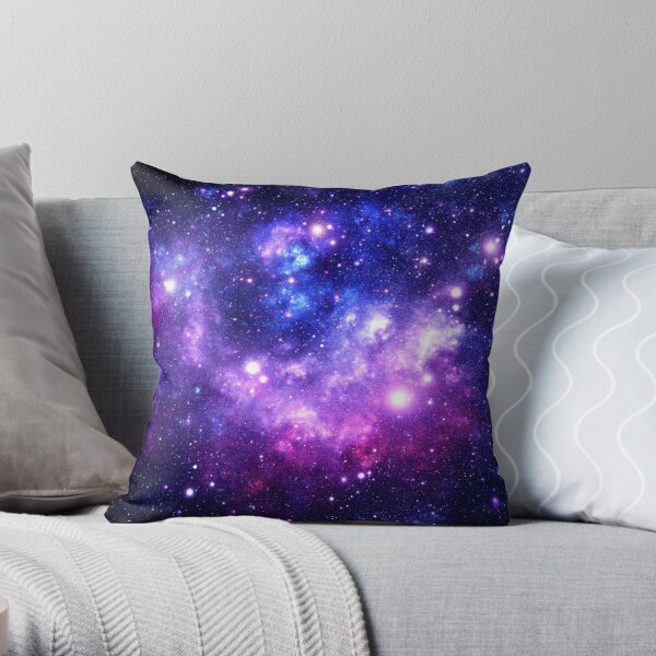 Purple Blue Galaxy Nebula Throw Pillow