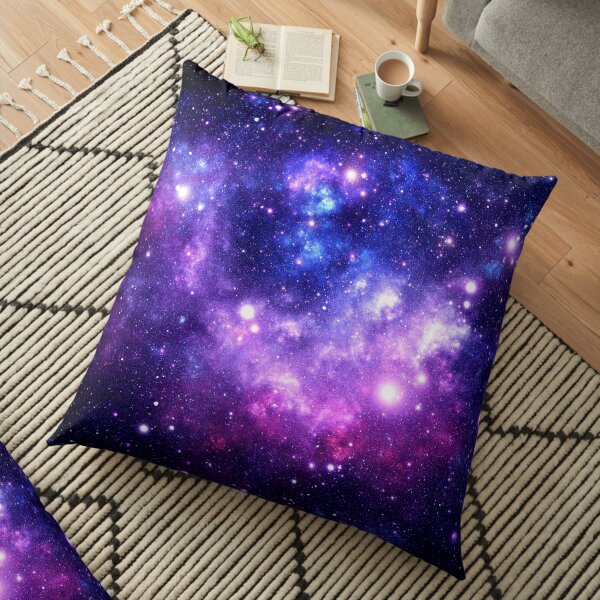 Purple Blue Galaxy Nebula Floor Pillow