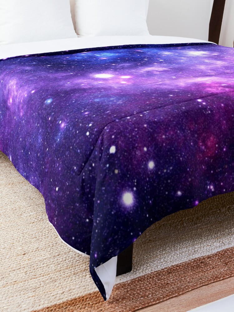 Alternate view of Purple Blue Galaxy Nebula Comforter