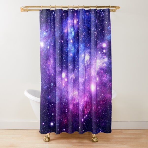 Purple Blue Galaxy Nebula Shower Curtain