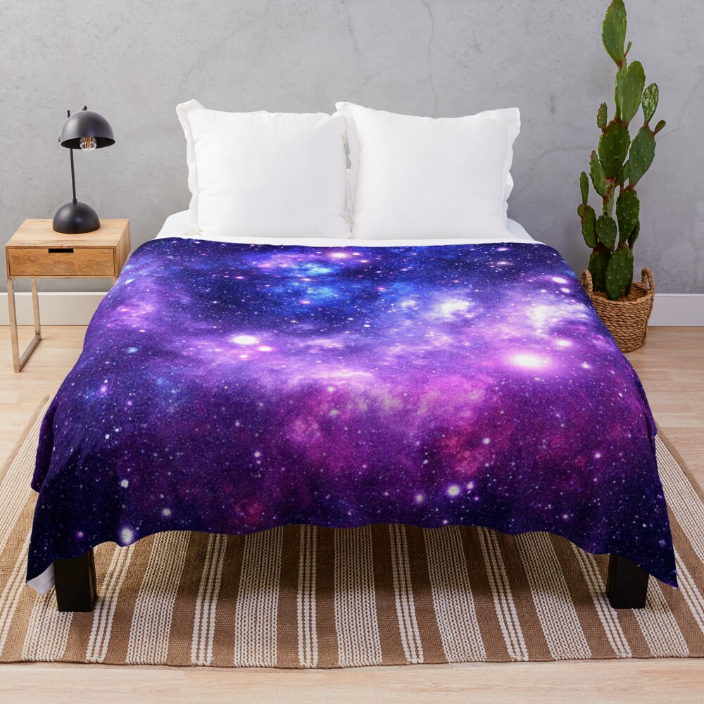 Purple Blue Galaxy Nebula Throw Blanket