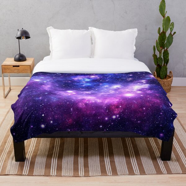 Lila blauer Galaxiennebel Fleecedecke