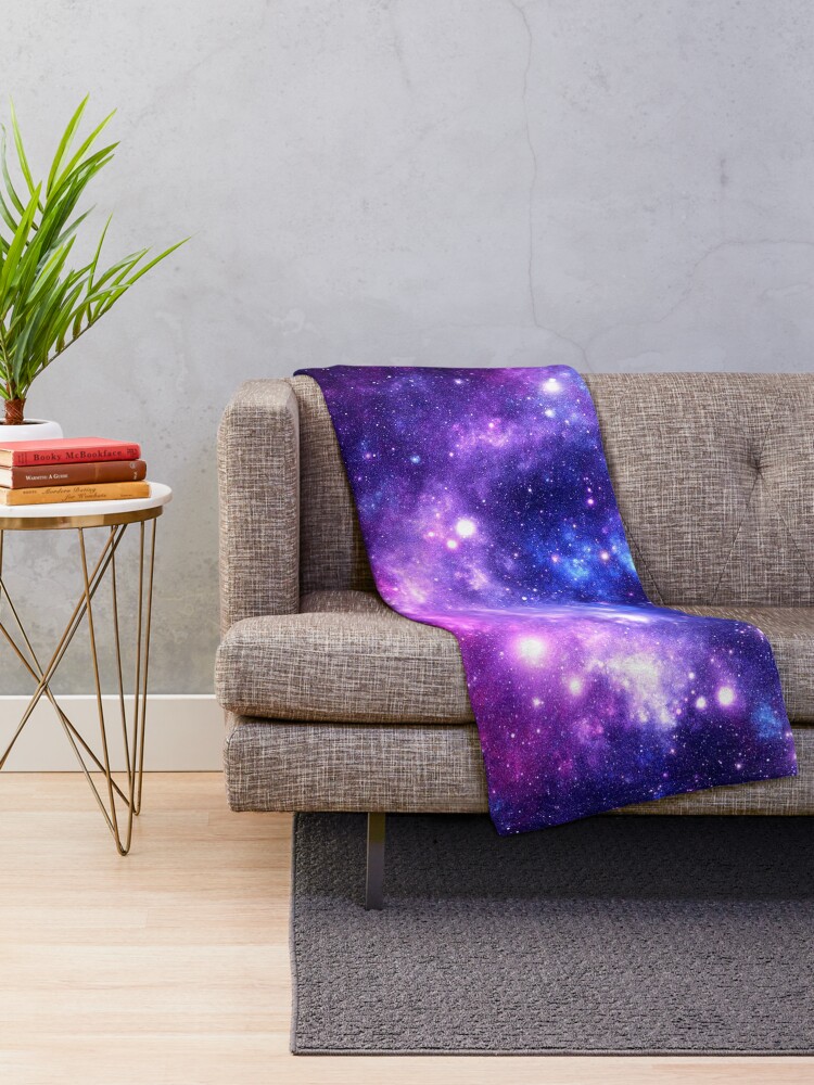 Alternate view of Purple Blue Galaxy Nebula Throw Blanket