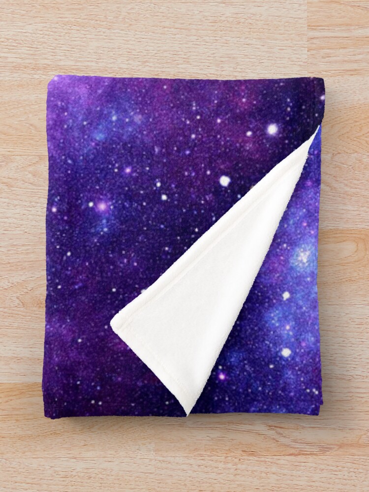 Alternate view of Purple Blue Galaxy Nebula Throw Blanket