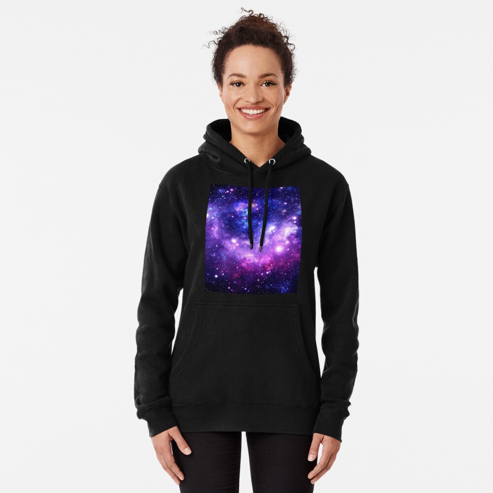 Purple Blue Galaxy Nebula Pullover Hoodie