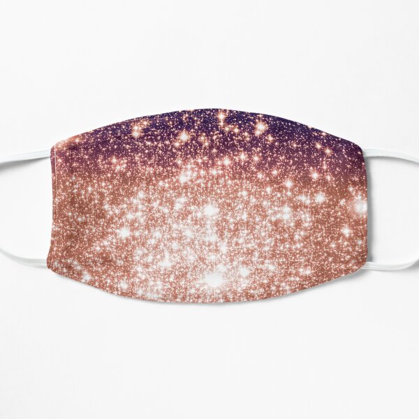 Galaxy Sparkle Stars Eggplant Champagne Ombre Flat Mask