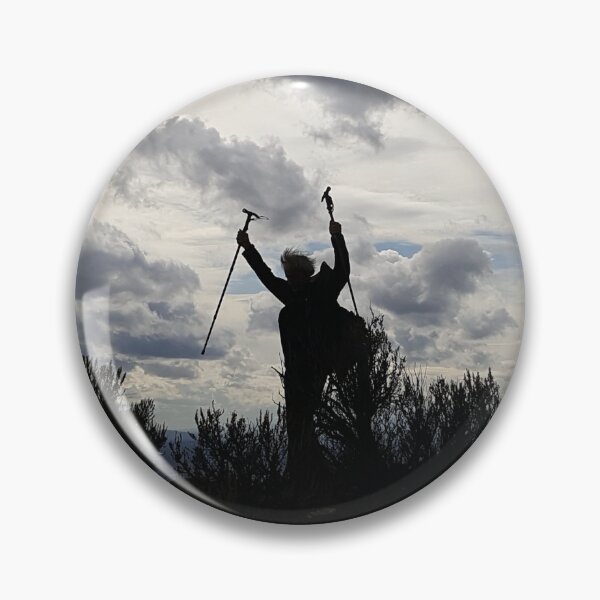 Item preview, Silhouette of Hiker Celebrating Reaching the Summit designed and sold by MomentofPercep.