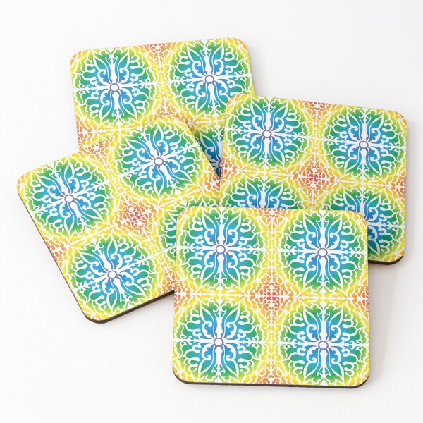 Item preview, Rainbow Colors Paper Cut Tile Pattern designed and sold by semas.