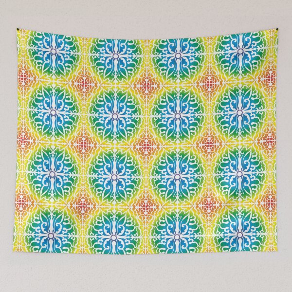Item preview, Rainbow Colors Paper Cut Tile Pattern designed and sold by semas.