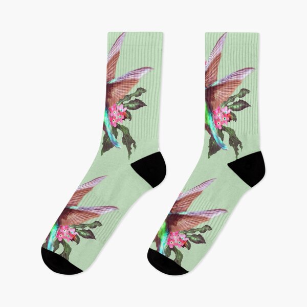 Item preview, hummingbird and flower maximalist green designed and sold by Pintarrajearte.