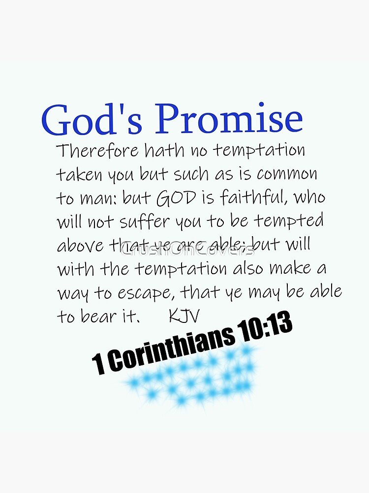 God S Promise Bible Journal Scripture Verse 1 Corinthians 10 13 Art Board Print By Crushoncovers Redbubble