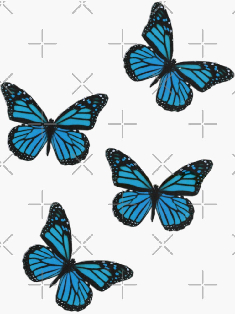 blue butterfly aesthetic sticker by classyystickers redbubble