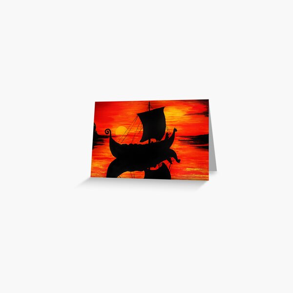 Item preview, Viking Longboat Sunset designed and sold by Norseman  Arts.