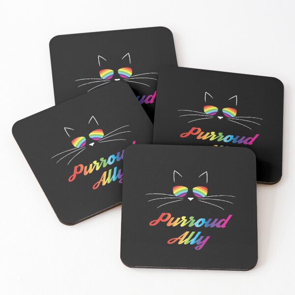 Item preview, Purroud Ally Gay Pride Cat Face With Rainbow Sunglasses designed and sold by glintintheeye.