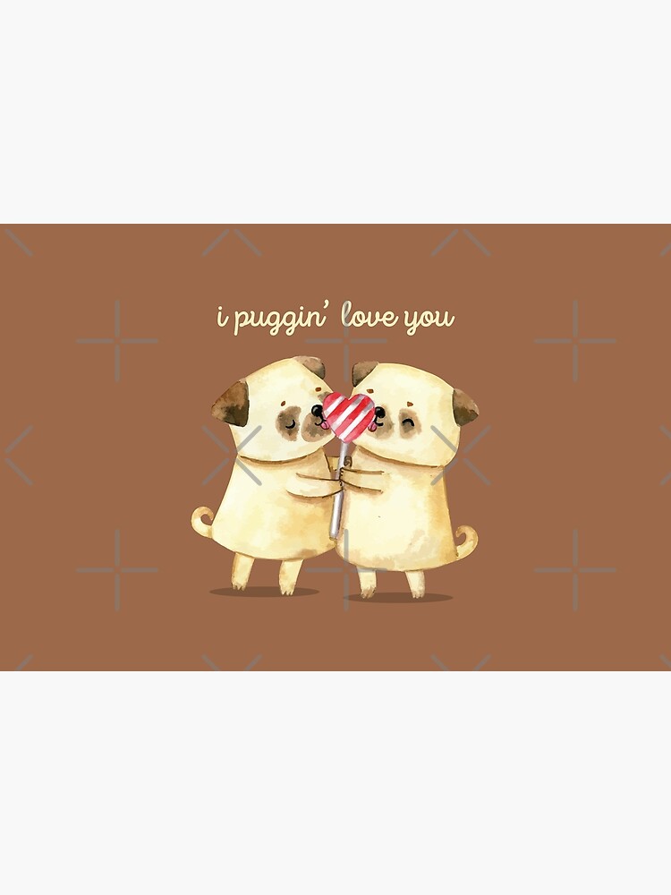 "Pug Love "I Puggin Love You"" Bath Mat for Sale by imageren | Redbubble