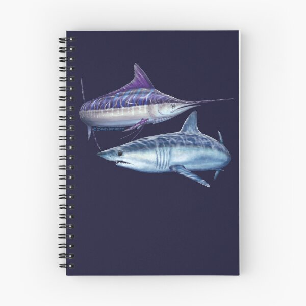 Item preview, Striped marlin & Mako shark designed and sold by David Pearce Marine Art.