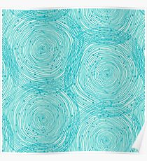 Turquoise spirals Poster