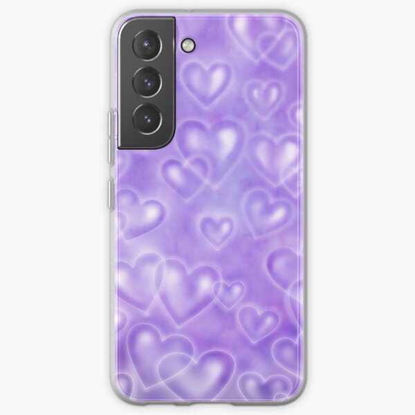 Groovy purple pink violet hearts Y2K 90s seamless pattern vector