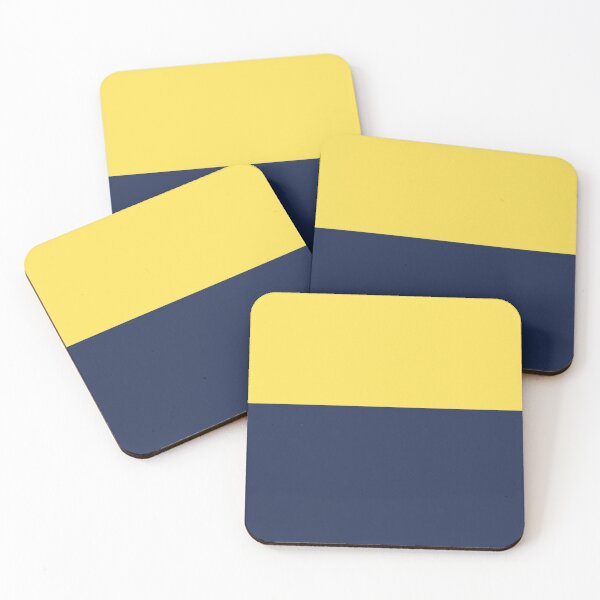 Aperçu de l'œuvre Bloc de couleur: jaune vif et bleu marine créée et vendue par kierkegaard.