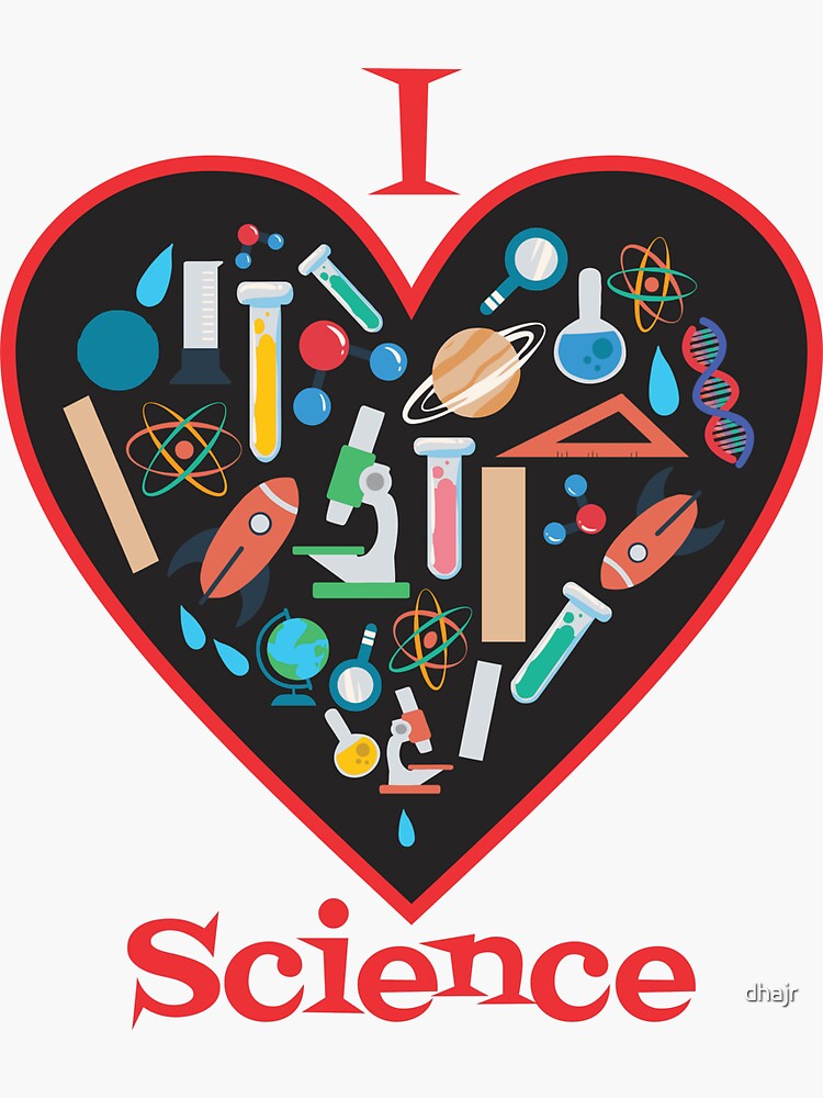 "I Love Science" Sticker for Sale by dhajr Redbubble