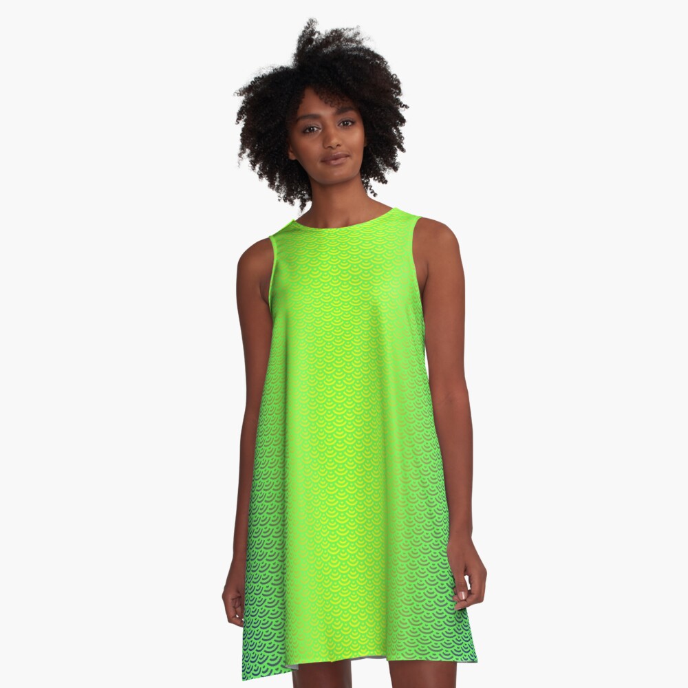 green scale dress