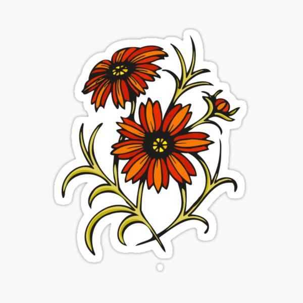 Gaillardia or Blanket Flower in black ink  Tattos A