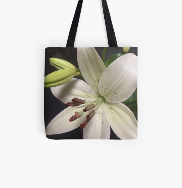 white lilly photograph All Over Print Tote Bag