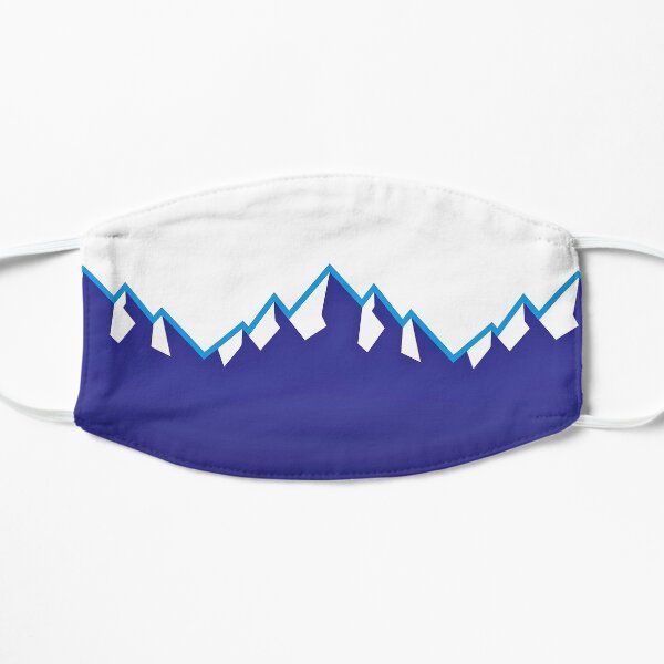 Utah Jazz Mountains - Colores del equipo Mascarilla plana