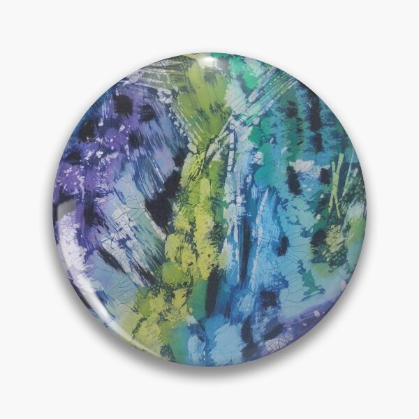 Item preview, Abstract batik in Blues, Greens, Turks, and Purples designed and sold by Leslie Rogers Todder.