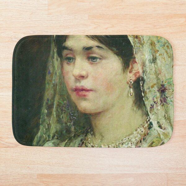 Portrait of a Girl in the Russian Costume Bath Mat