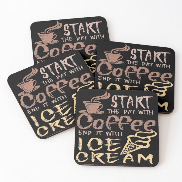 Item preview, Start The Day With Coffee End It With Ice Cream | Ice Cream & Coffee Lovers Design designed and sold by Dancing Dolphin Crafts.