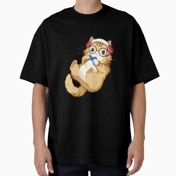 Chonky Gaming Cat Oversized T-Shirt
