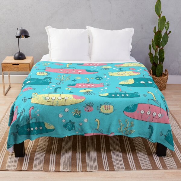 Item preview, Bright children seamless pattern with the submarines and sea plants and animals designed and sold by Dina Konovalova.