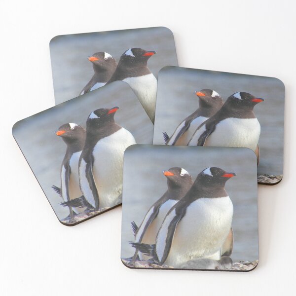Item preview, Pair of Gentoo Penguins on the Nest with Chicks designed and sold by Carole-Anne.