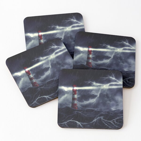 Item preview, Lighthouse in the stormy sea digital illustration  designed and sold by AnnArtshock.