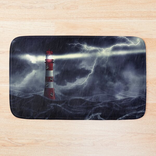 Item preview, Lighthouse in the stormy sea digital illustration  designed and sold by AnnArtshock.