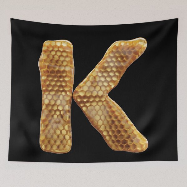 Item preview, K Letter 3d Honey Alphabet Font designed and sold by HelloFromAja.