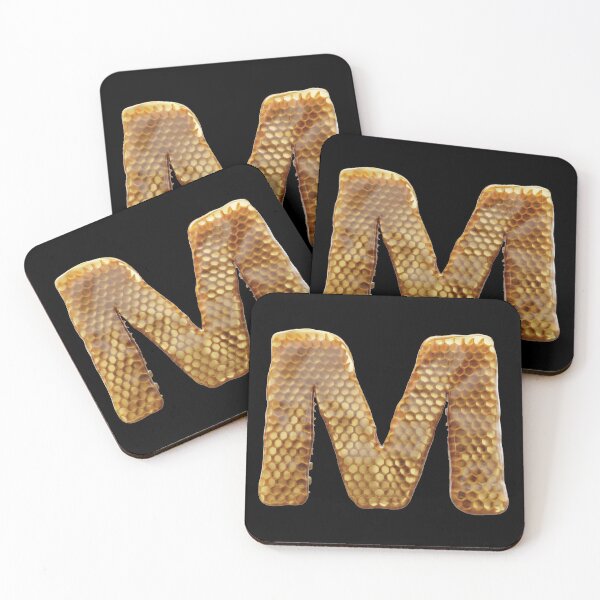 Item preview, M Letter 3d Honey Alphabet Font designed and sold by HelloFromAja.