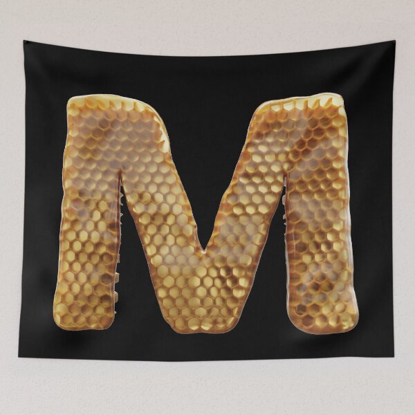 Item preview, M Letter 3d Honey Alphabet Font designed and sold by HelloFromAja.
